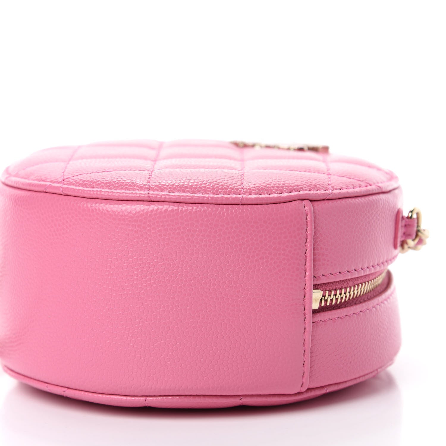 Chanel Caviar Quilted Gripoix CC Round Clutch With Chain Pink 7 of 11