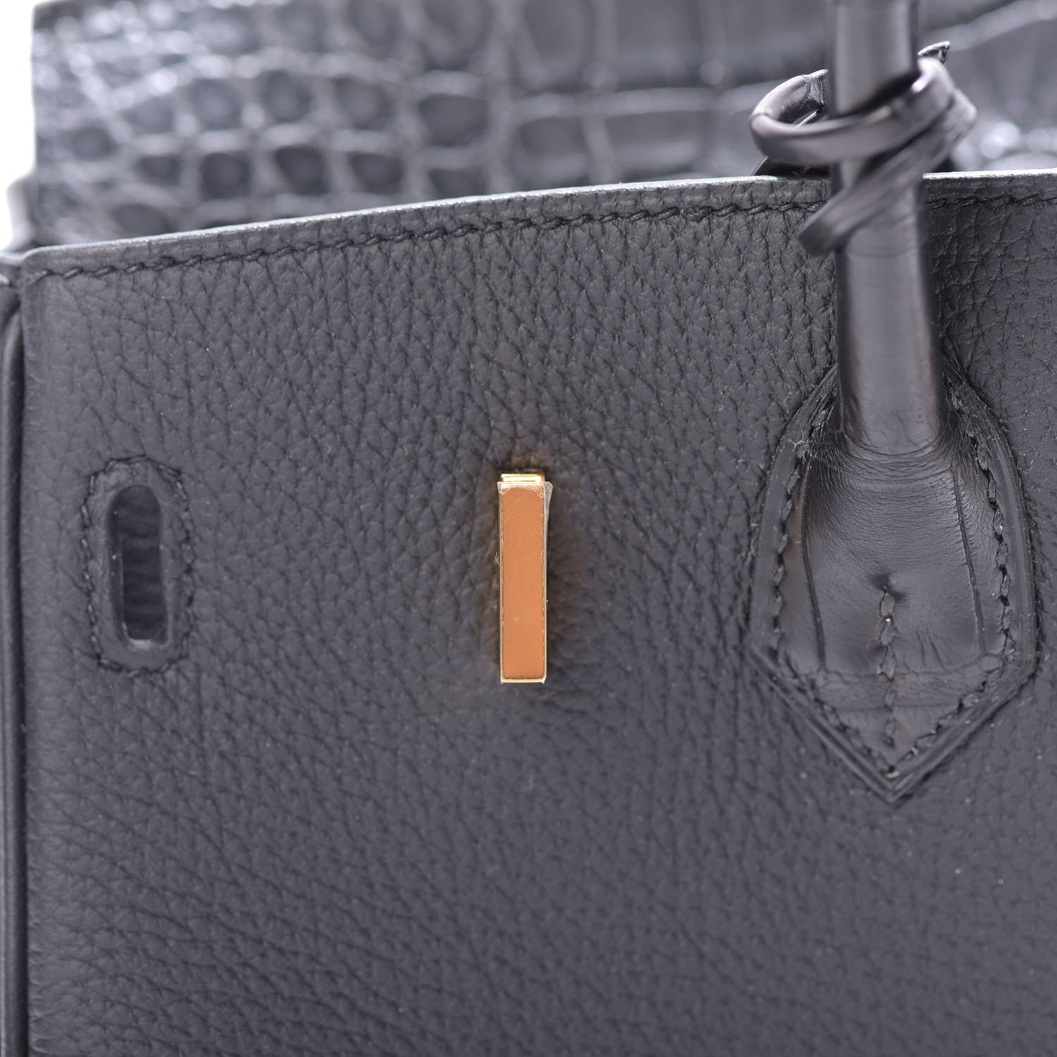 Hermes Togo Matte Alligator Birkin Touch 25 Black 25 of 32