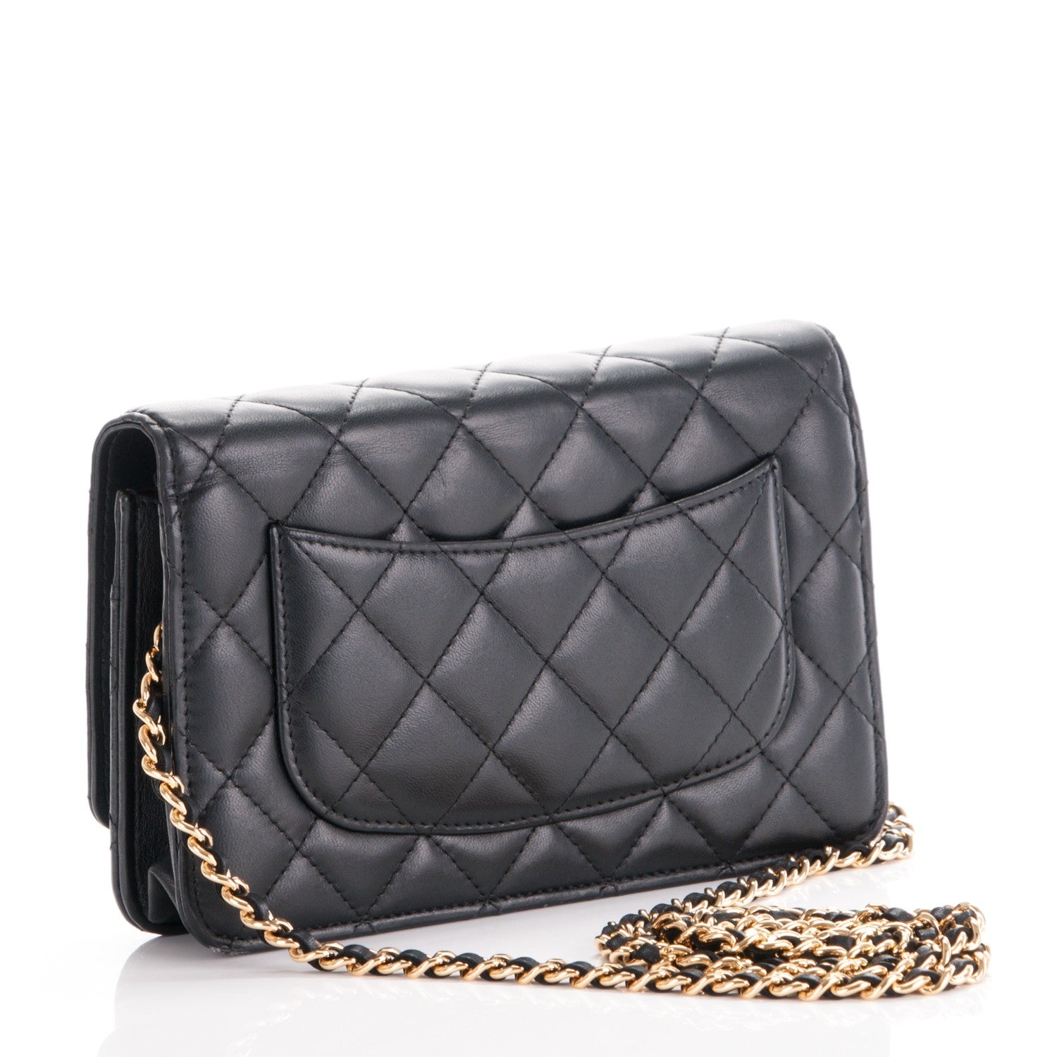 Chanel Lambskin Quilted Wallet On Chain WOC Black 3 of 10