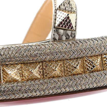 Christian Louboutin Calfskin Cubiste Pyraclou 60 Platform Sandals 36 Platine 11 of 11