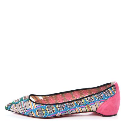 Christian Louboutin Lace Rete Tresse Suede Hippie Follies Flats 39 Version Multi 1 of 9