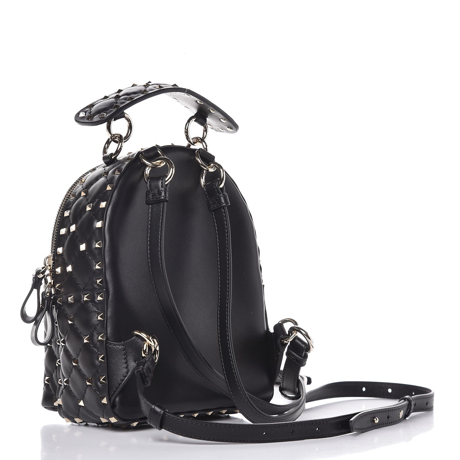 Valentino Garavani Nappa Quilted Mini Rockstud Spike Backpack Black 3 of 6
