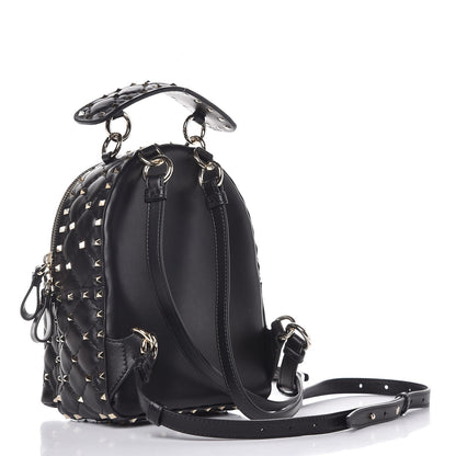 Valentino Garavani Nappa Quilted Mini Rockstud Spike Backpack Black 3 of 6