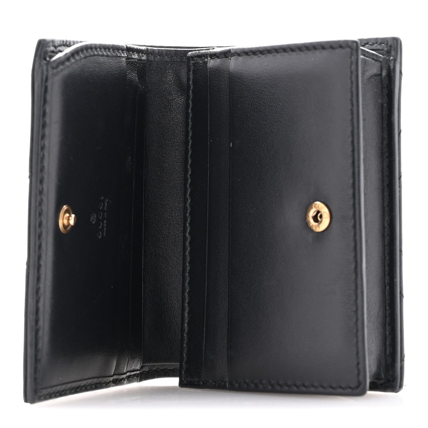 Gucci Calfskin Matelasse GG Marmont Card Case Wallet Black 5 of 14