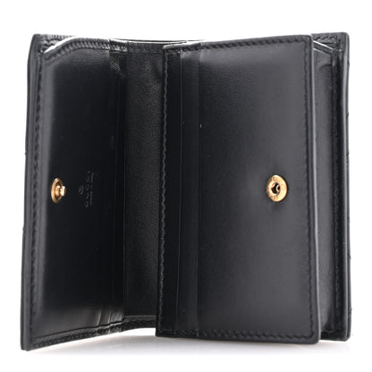 Gucci Calfskin Matelasse GG Marmont Card Case Wallet Black 5 of 14