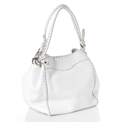 Fendi Calfskin Romano Selleria Small Bucket White 3 of 11