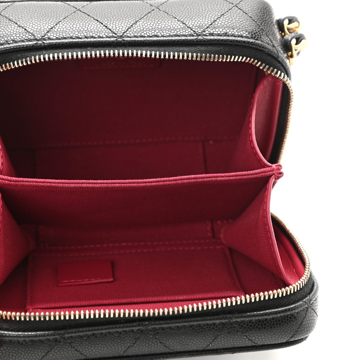 Caviar Quilted Twist Your Buttons Clutch With Chain Black