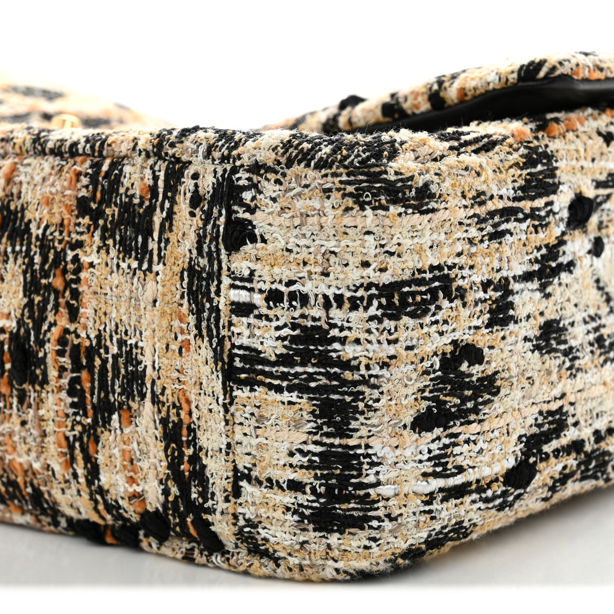 Chanel Tweed Mixed Fibers Leopard Print Small Souplissimo Maxi Flap Brown Black White 10 of 11