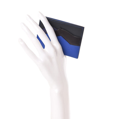 Hermes Epsom Evercalf Evercolor Sombrero Les Petits Chevaux Card Holder Bleu Encre Indigo Bleu Royal Bleu Obscur 2 of 7