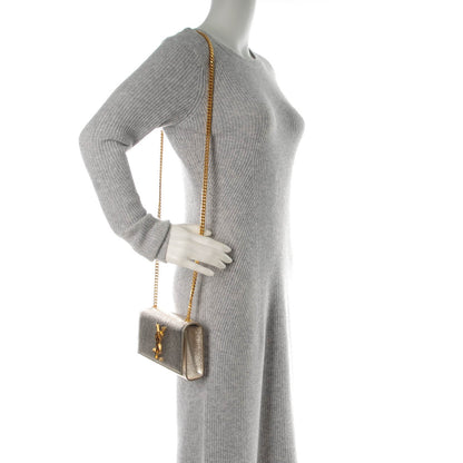 Saint Laurent Metallic Calfskin Small Classic Monogram Kate Satchel Platine 2 of 5