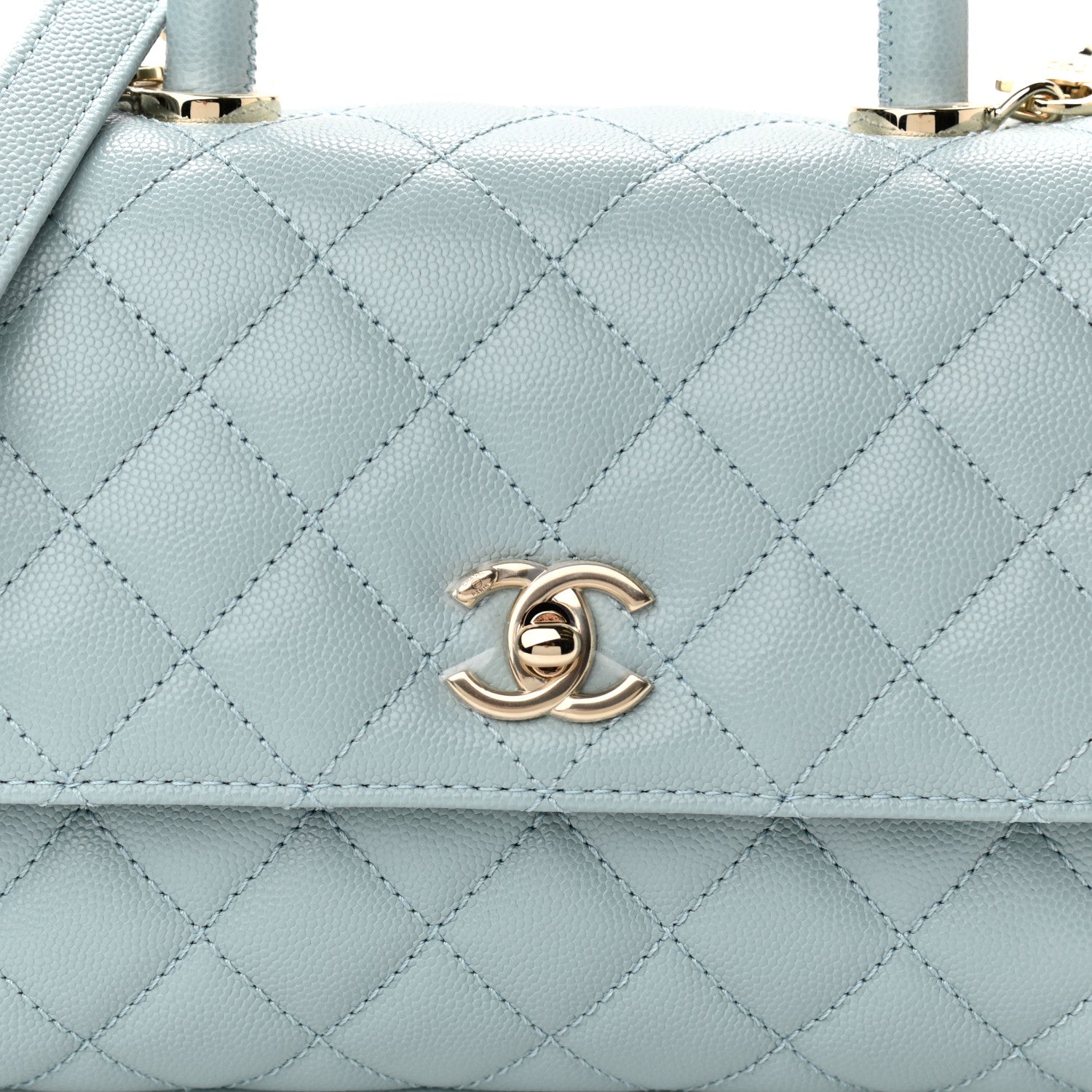 Chanel Caviar Quilted Mini Coco Handle Flap Light Blue 8 of 11