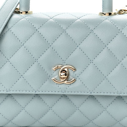 Chanel Caviar Quilted Mini Coco Handle Flap Light Blue 8 of 11
