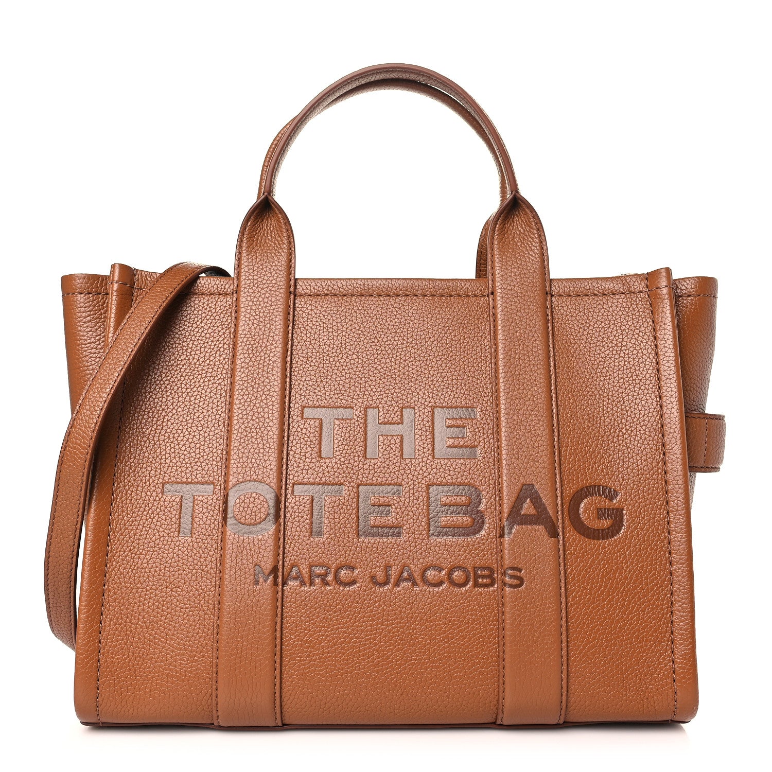 Marc Jacobs Grained Calfskin Medium The Tote Bag Argan Oil 1 of 8