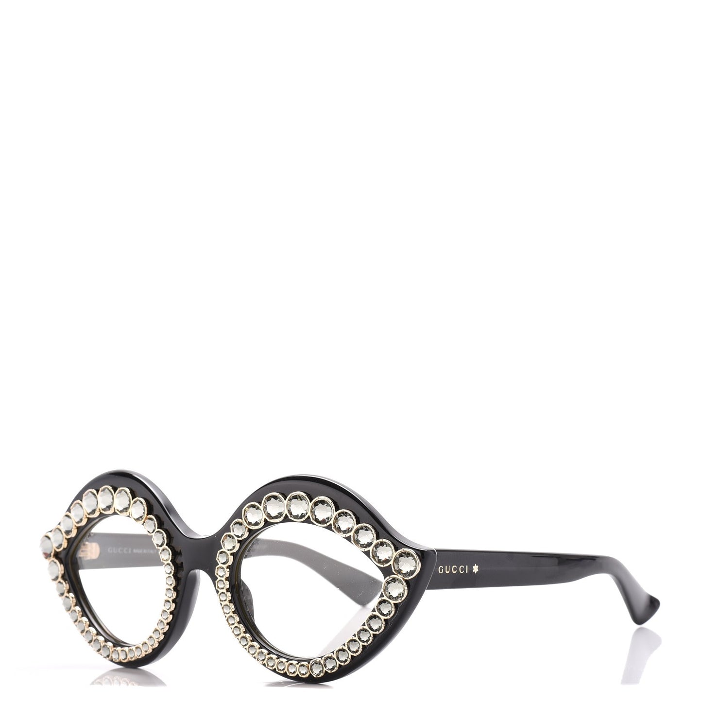 Acetate Crystal Studded Cat Eye Sunglasses GG3867/S Black