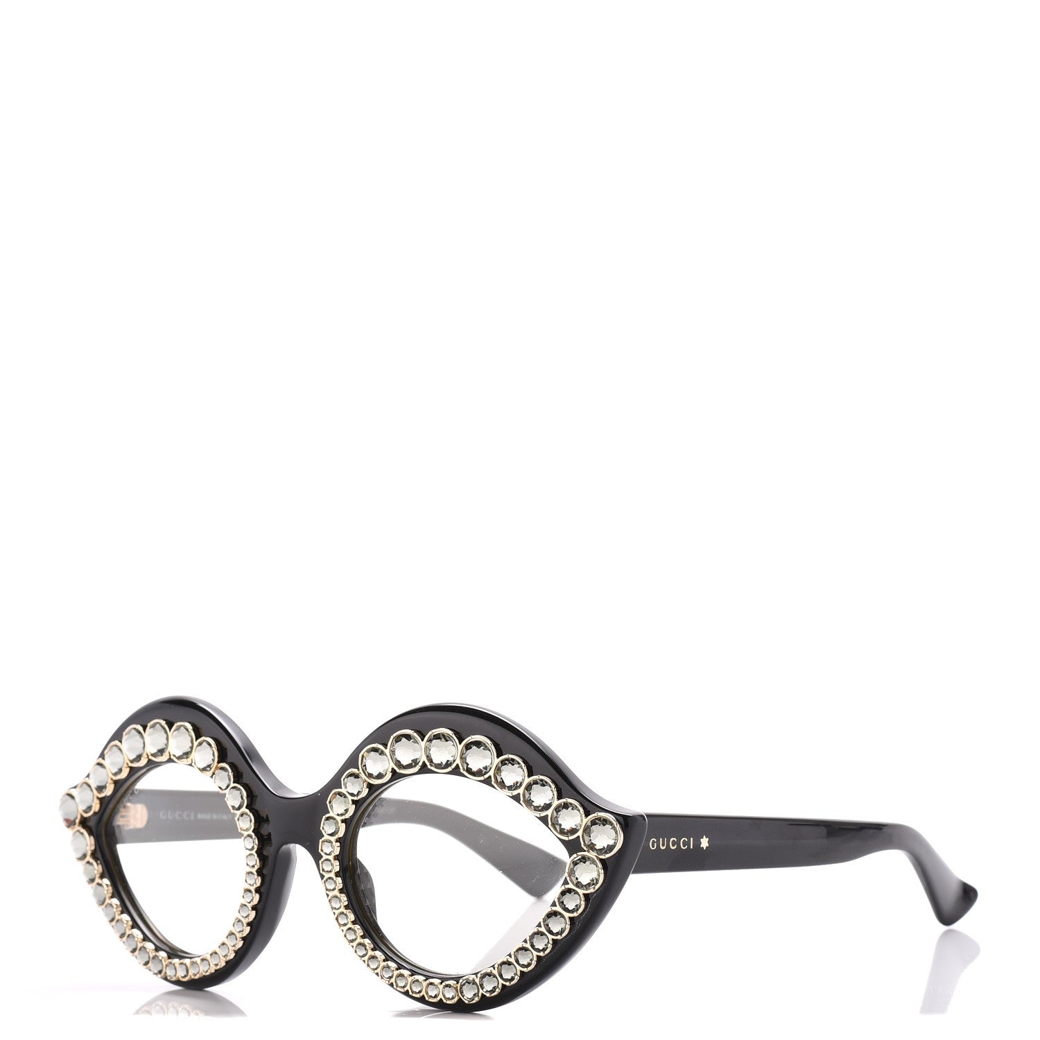 Gucci Acetate Crystal Studded Cat Eye Sunglasses GG3867/S Black 1 of 7