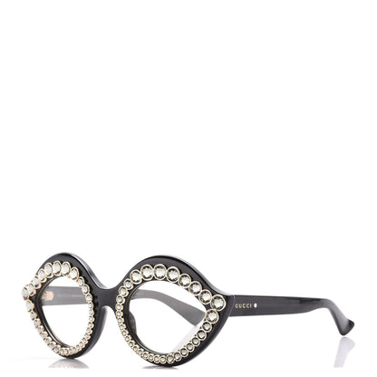 Gucci Acetate Crystal Studded Cat Eye Sunglasses GG3867/S Black 1 of 7
