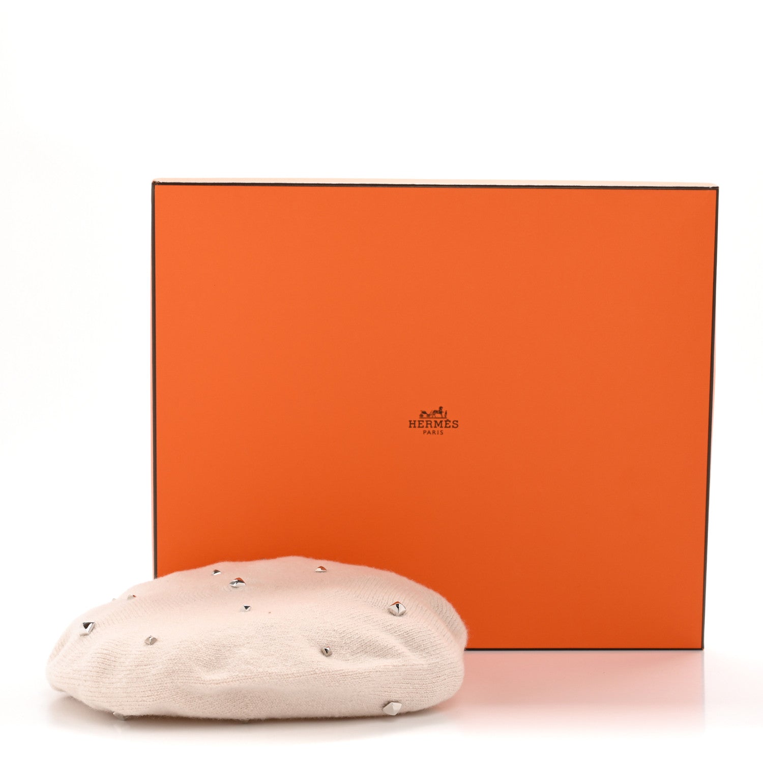 Hermes Cashmere Medor Studded Darling Beret S White 10 of 10