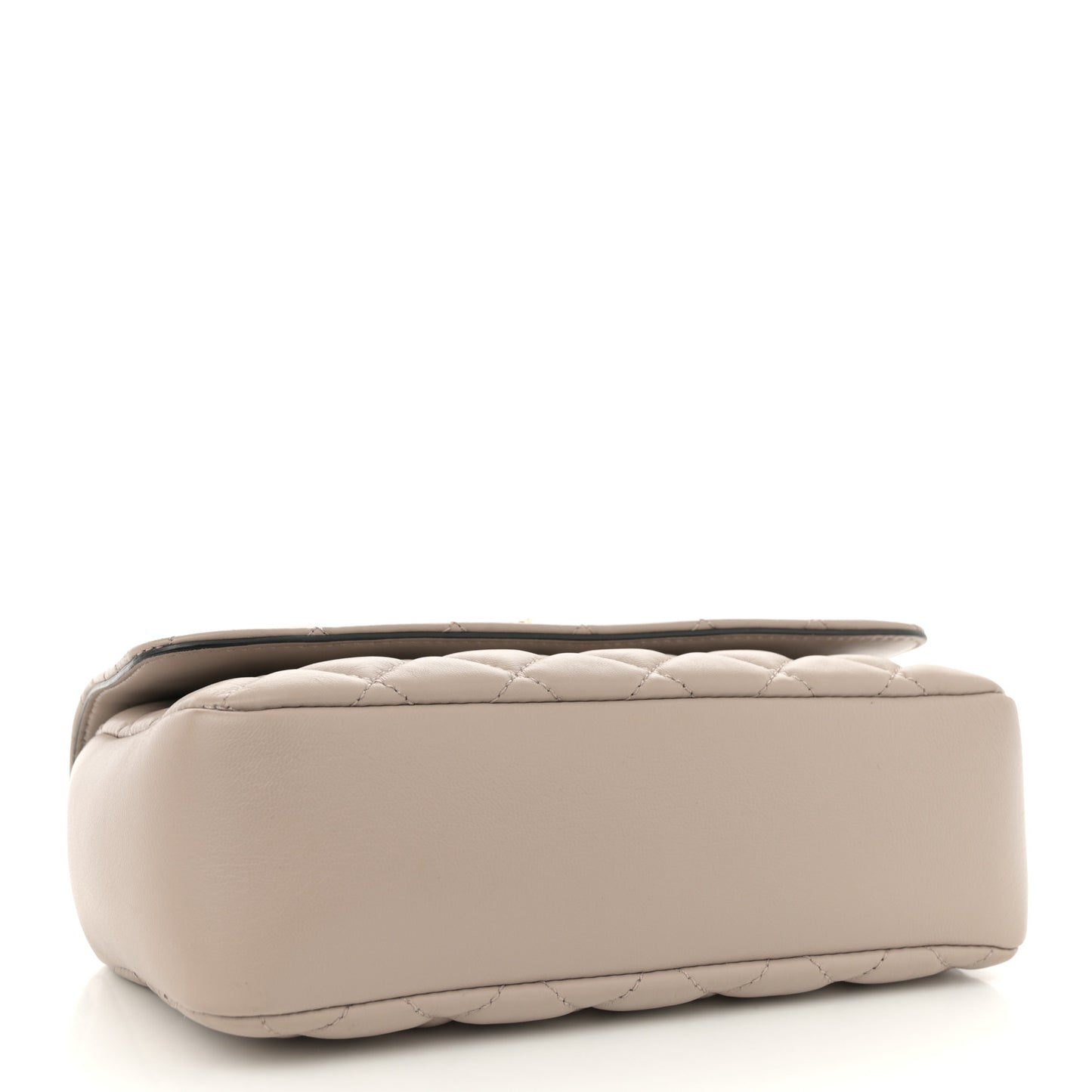 Nappa Quilted Medusa Medium Chain Crossbody Taupe