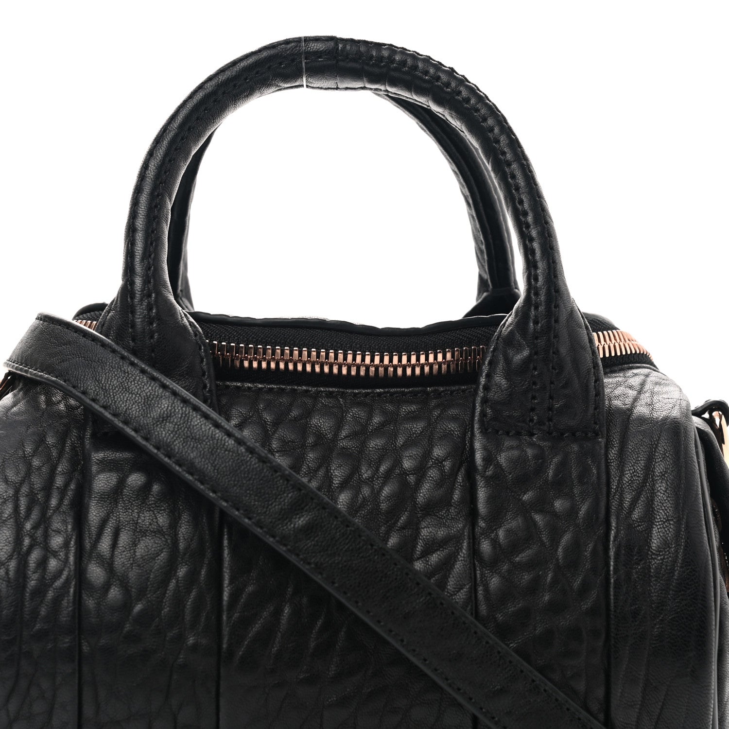 Alexander Wang Pebbled Lambskin Mini Rockie Black Rose Gold Hardware 7 of 9