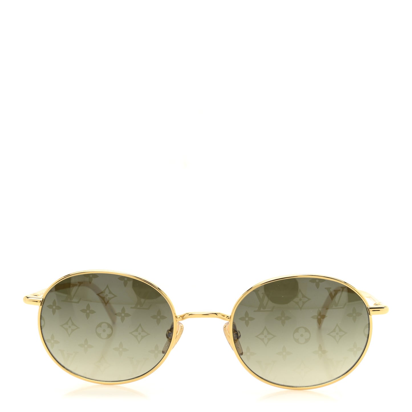 LV Bright Round Sunglasses Green