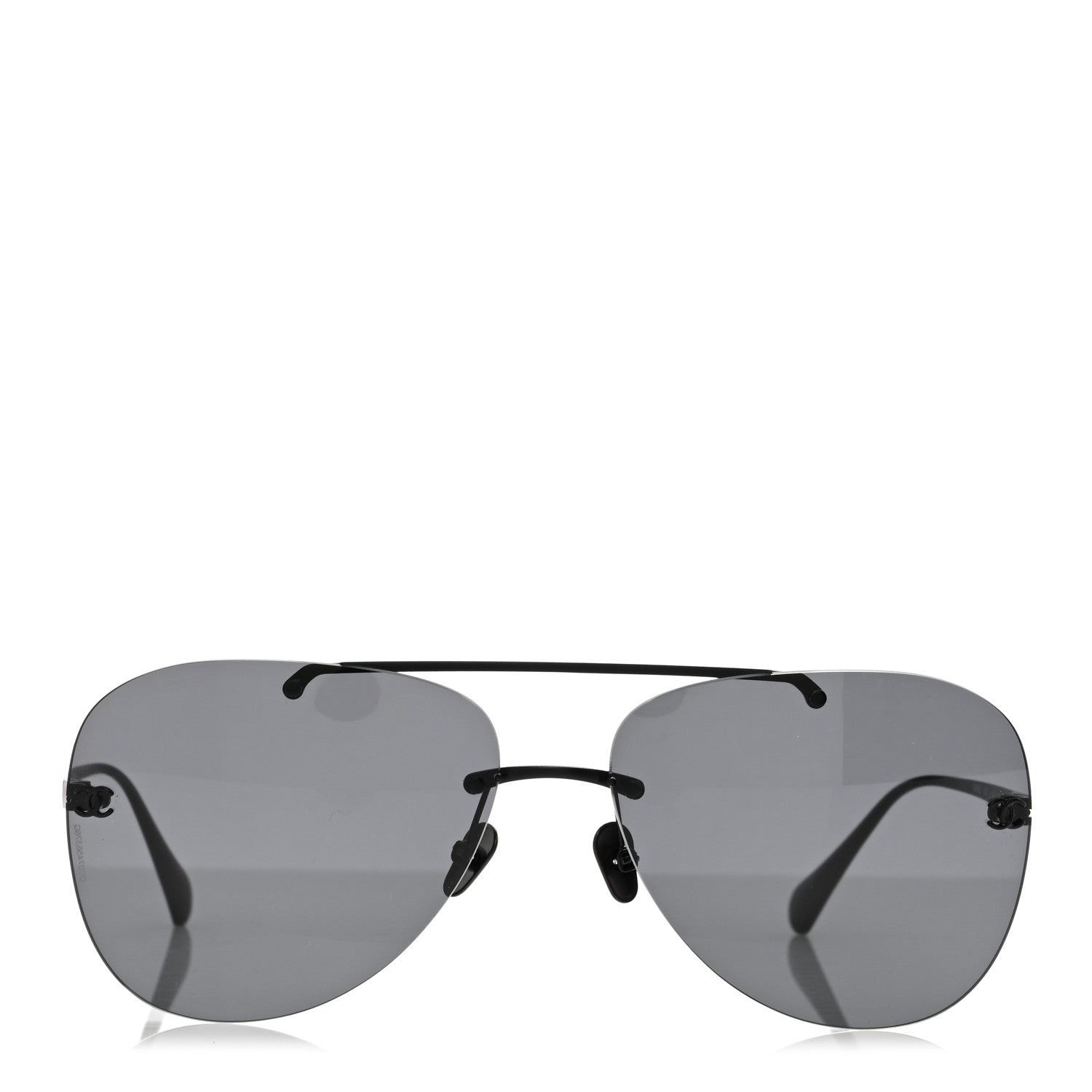Chanel Metal CC Pilot Aviator Sunglasses 4285-T Black 2 of 6