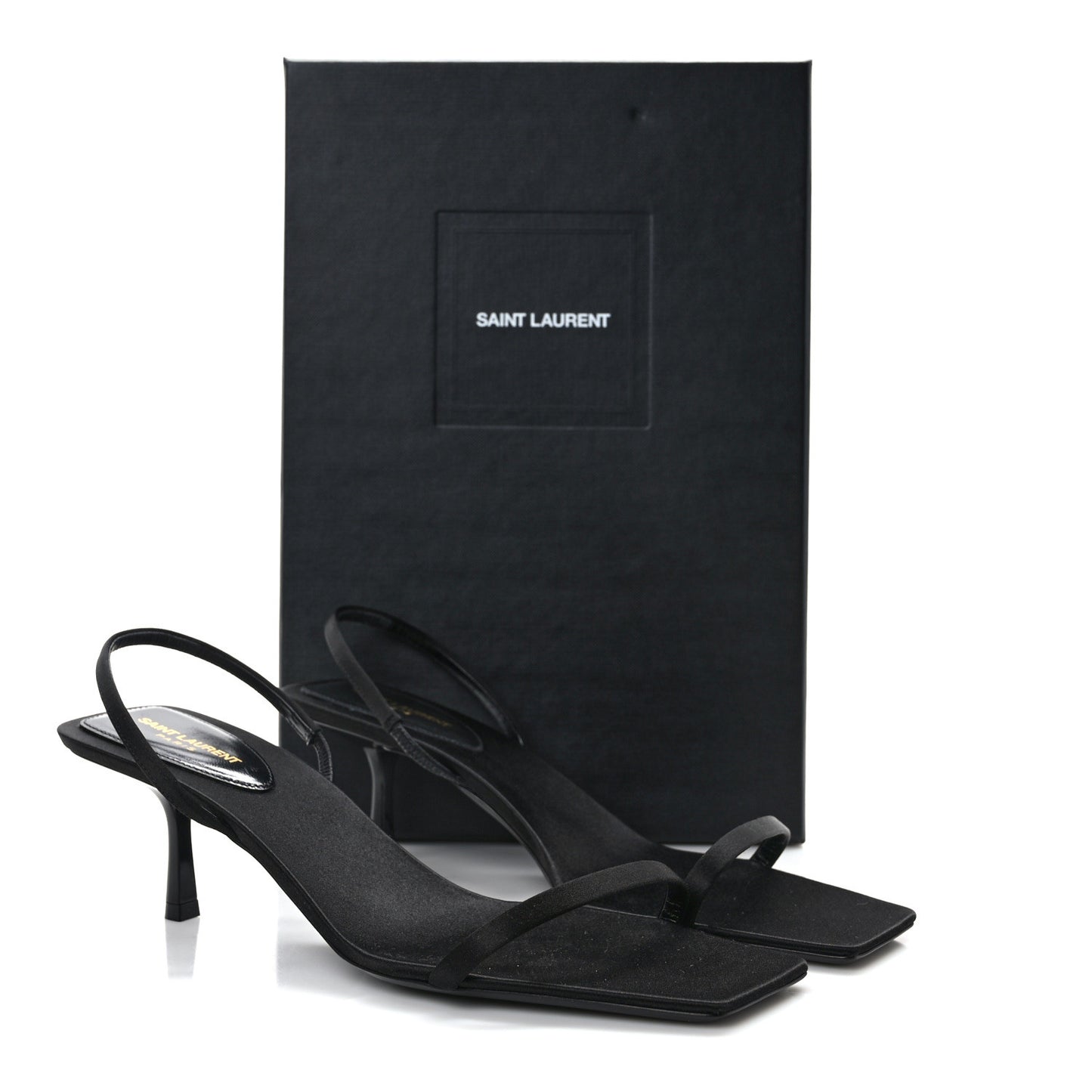 Satin Slingback Jaspe 55 Sandals 40 Black