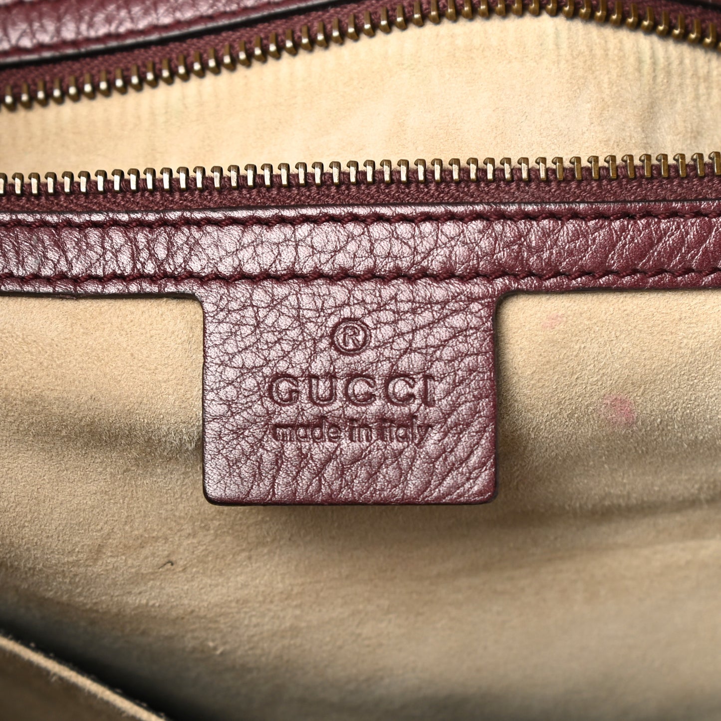 Metallic Pebbled Calfskin Medium 1973 Top Handle Satchel Burgundy