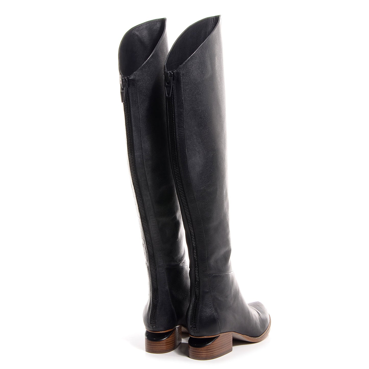 Calfskin Sigrid Over The Knee Boots 40 Black