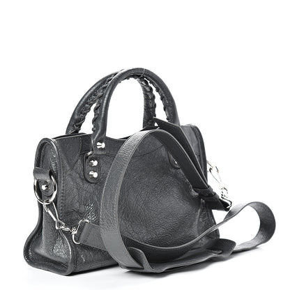 Balenciaga Agneau Classic Silver Hardware Mini City Gris Fossile 2 of 9