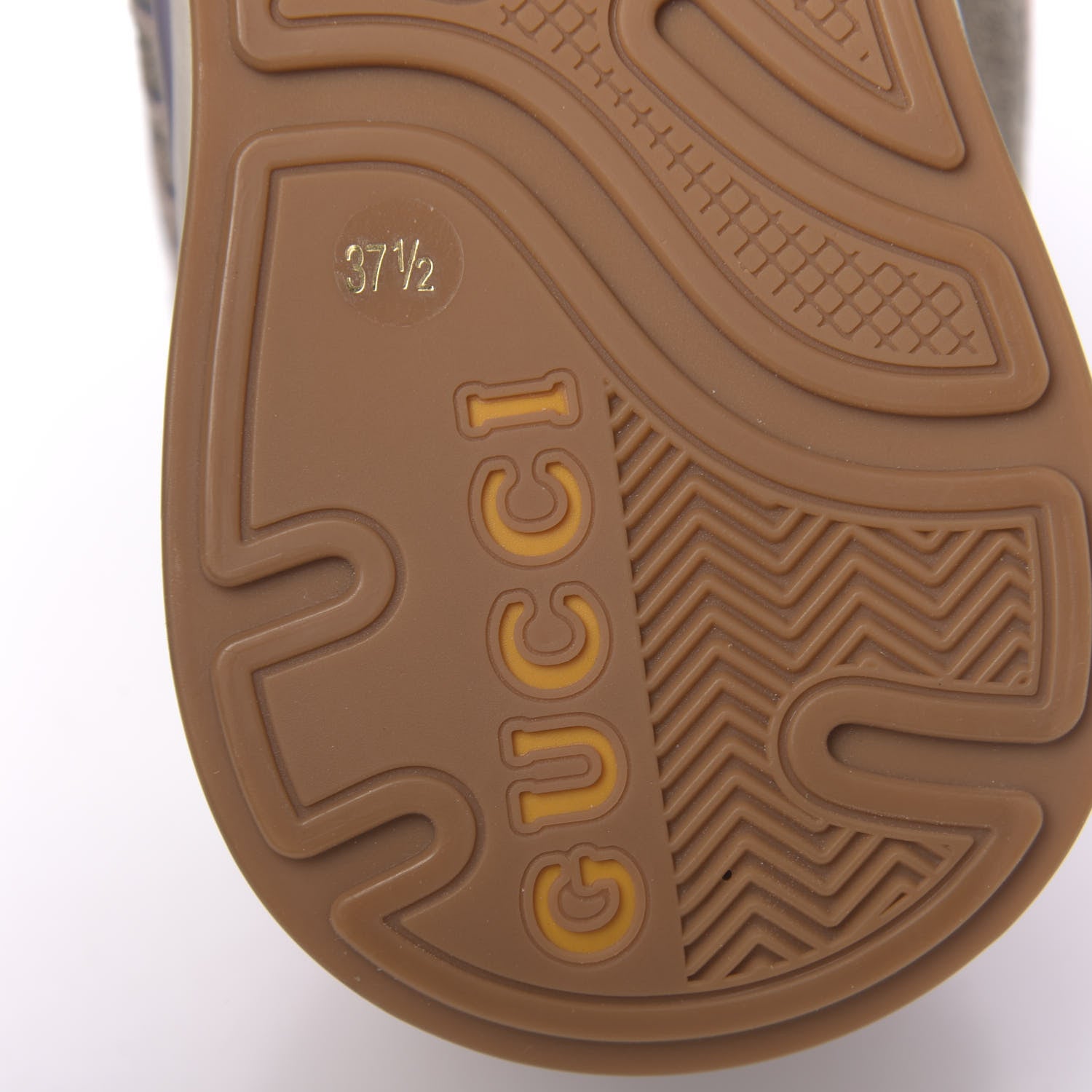 Gucci Suede Calfskin Tejus Printed Womens Ultrapace Sneakers 37.5 Pink Silver Oatmeal Yolk 8 of 10