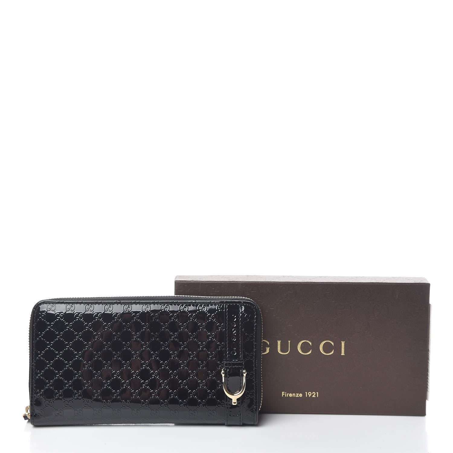 Gucci Patent Microguccissima Nice Zip Around Wallet Black 8 of 8