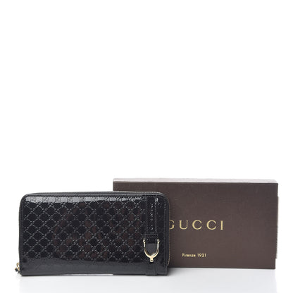Gucci Patent Microguccissima Nice Zip Around Wallet Black 8 of 8