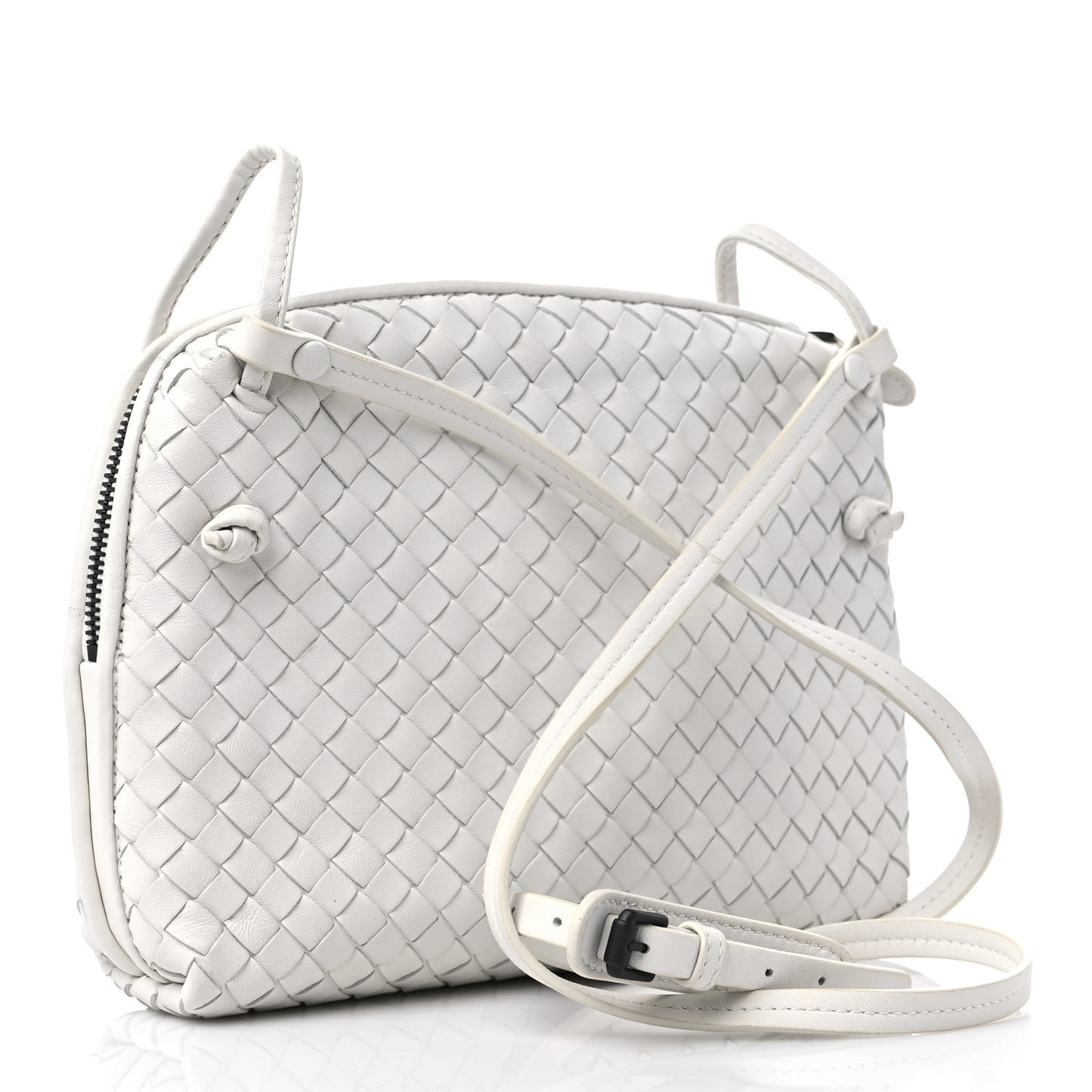 Nappa Intrecciato Nodini Crossbody Messenger White