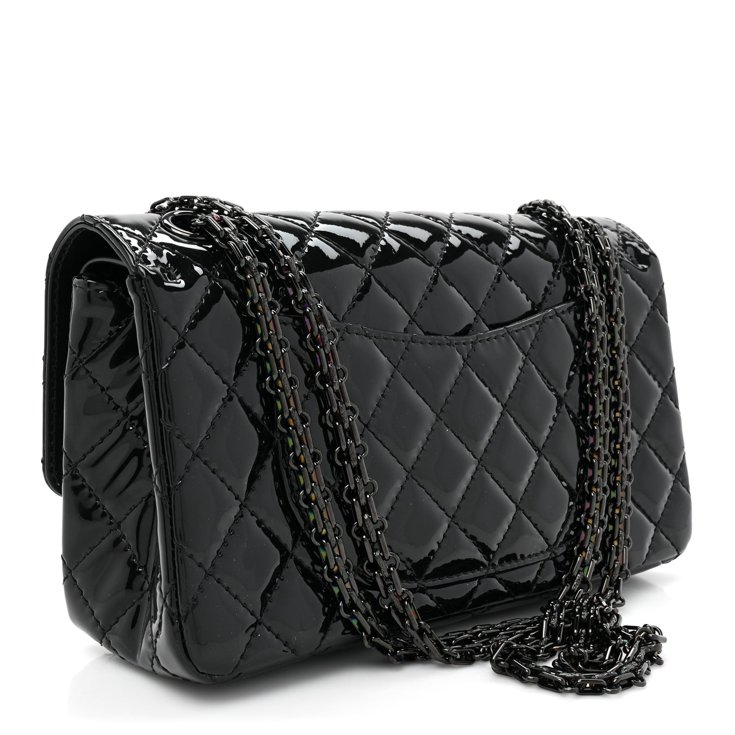 Patent Calfskin Quilted 2.55 Reissue 225 Flap So Black