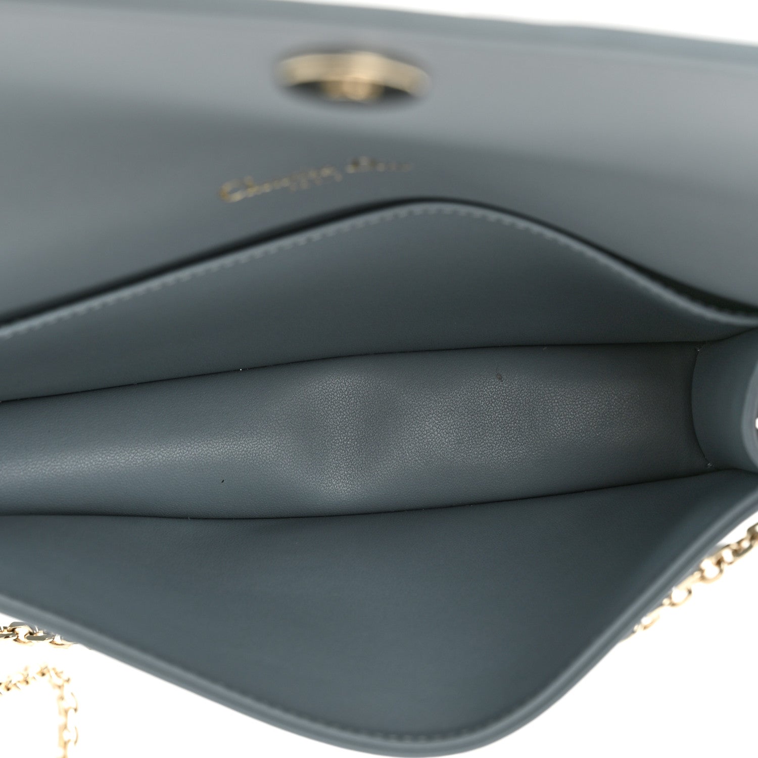 Christian Dior Lambskin Cannage Lady Dior Chain Wallet Cloud Blue 6 of 10