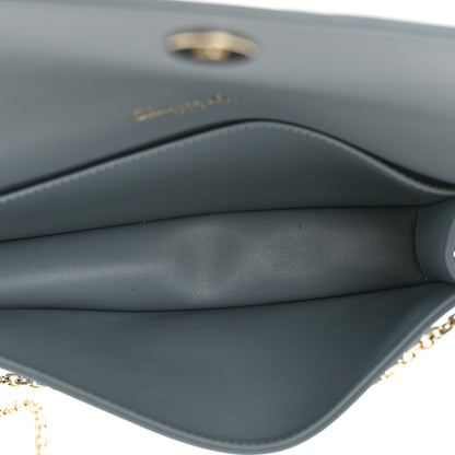 Christian Dior Lambskin Cannage Lady Dior Chain Wallet Cloud Blue 6 of 10