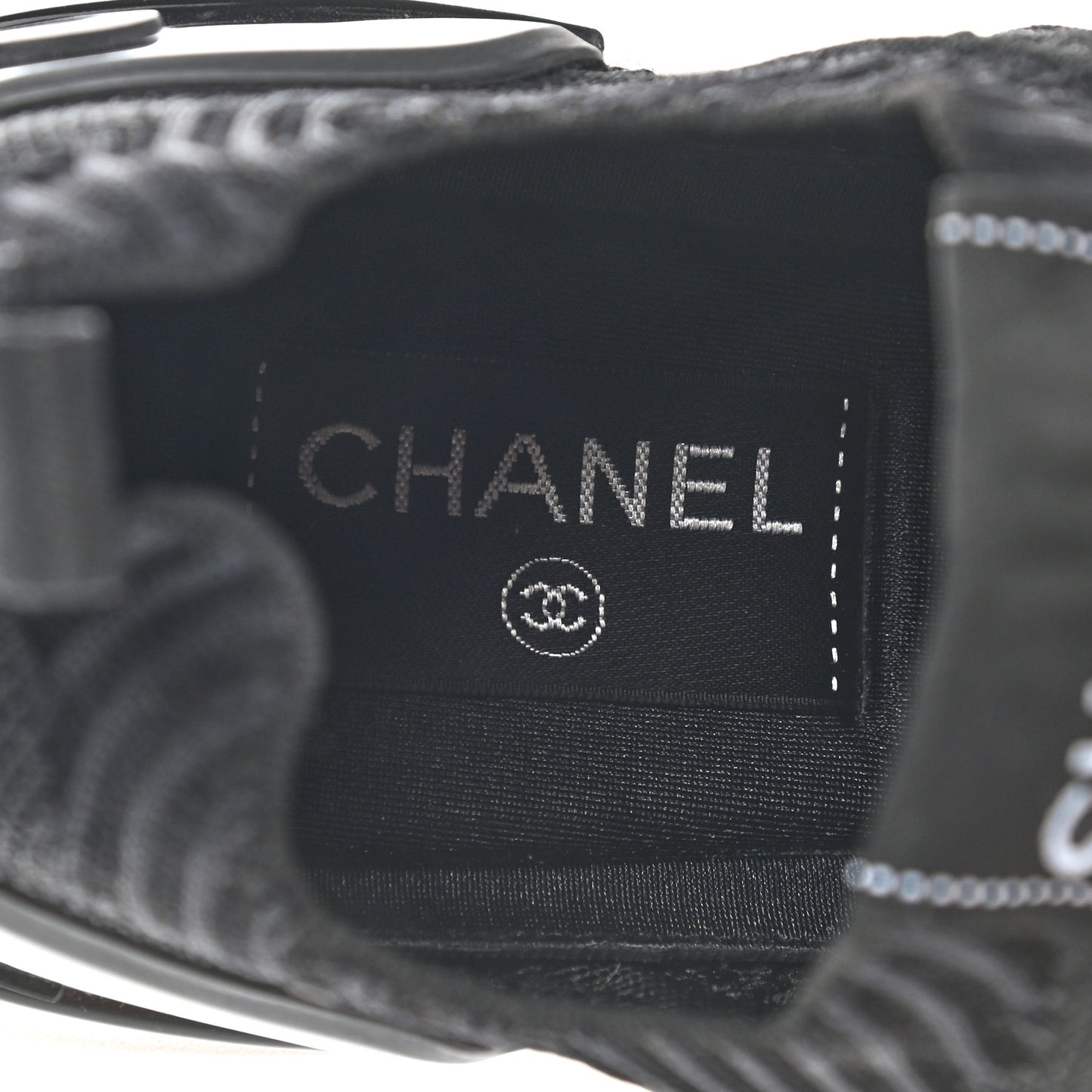 Fabric Logo Sneakers 38.5 Black