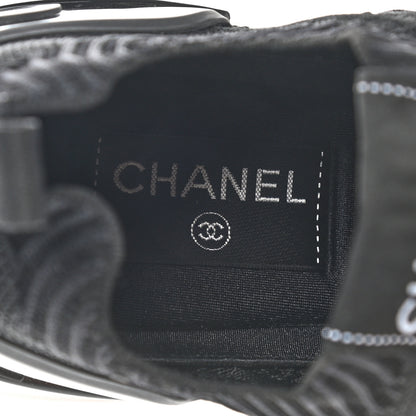 Chanel Fabric Logo Sneakers 38.5 Black 7 of 8
