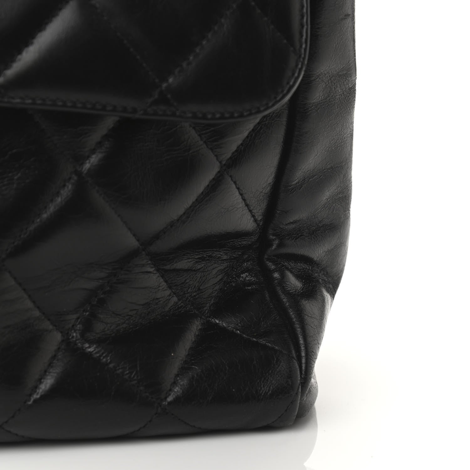 Chanel Glazed Calfskin Quilted Large CC Delivery Tote Black 14 of 16
