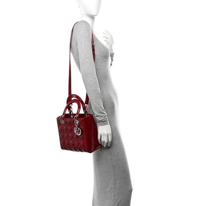 Christian Dior Patent Cannage Medium Lady Dior Red 2 of 11