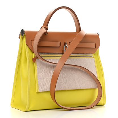 Hermes Toile Vache Hunter Herbag Zip 31 PM Soufre 4 of 10