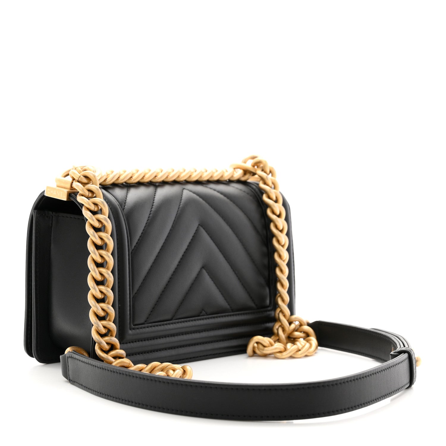 Chanel Calfskin Chevron Quilted Small Boy Flap Black 3 of 11