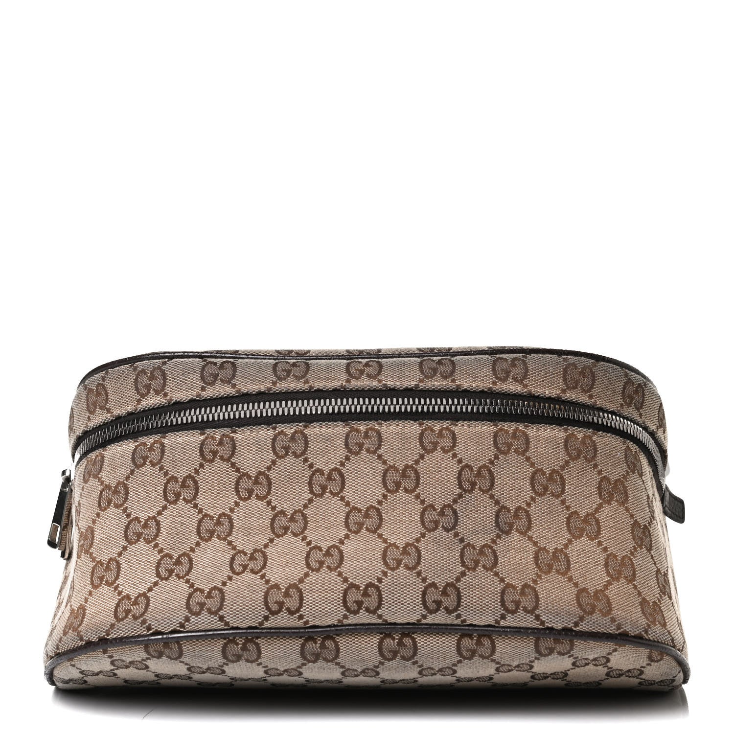 Gucci Monogram Dollar Calfskin Waist Pouch Beige Ebony Testa di Moro Marrone Scuro 1 of 15