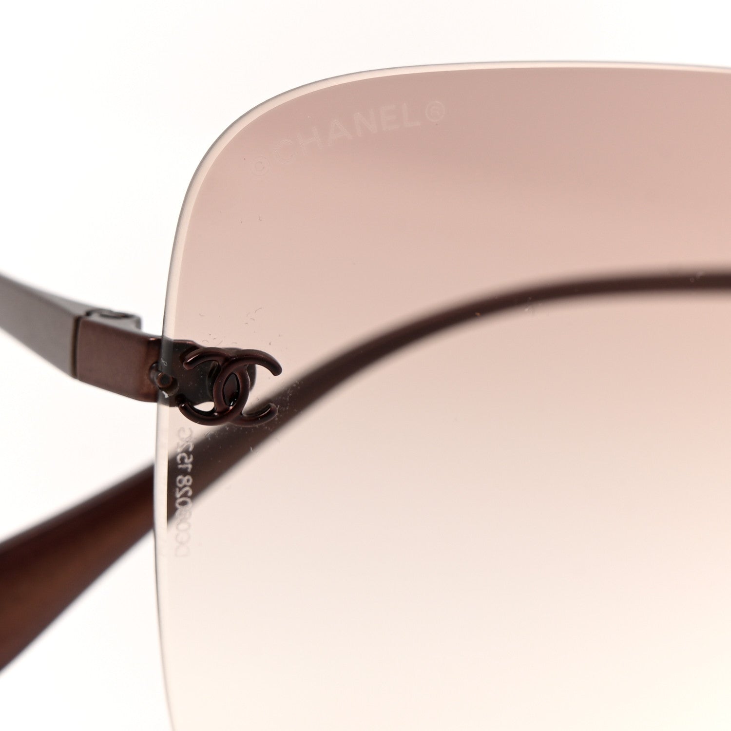 Chanel Titanium Rimless Square Sunglasses 4287-T Bronze 7 of 8