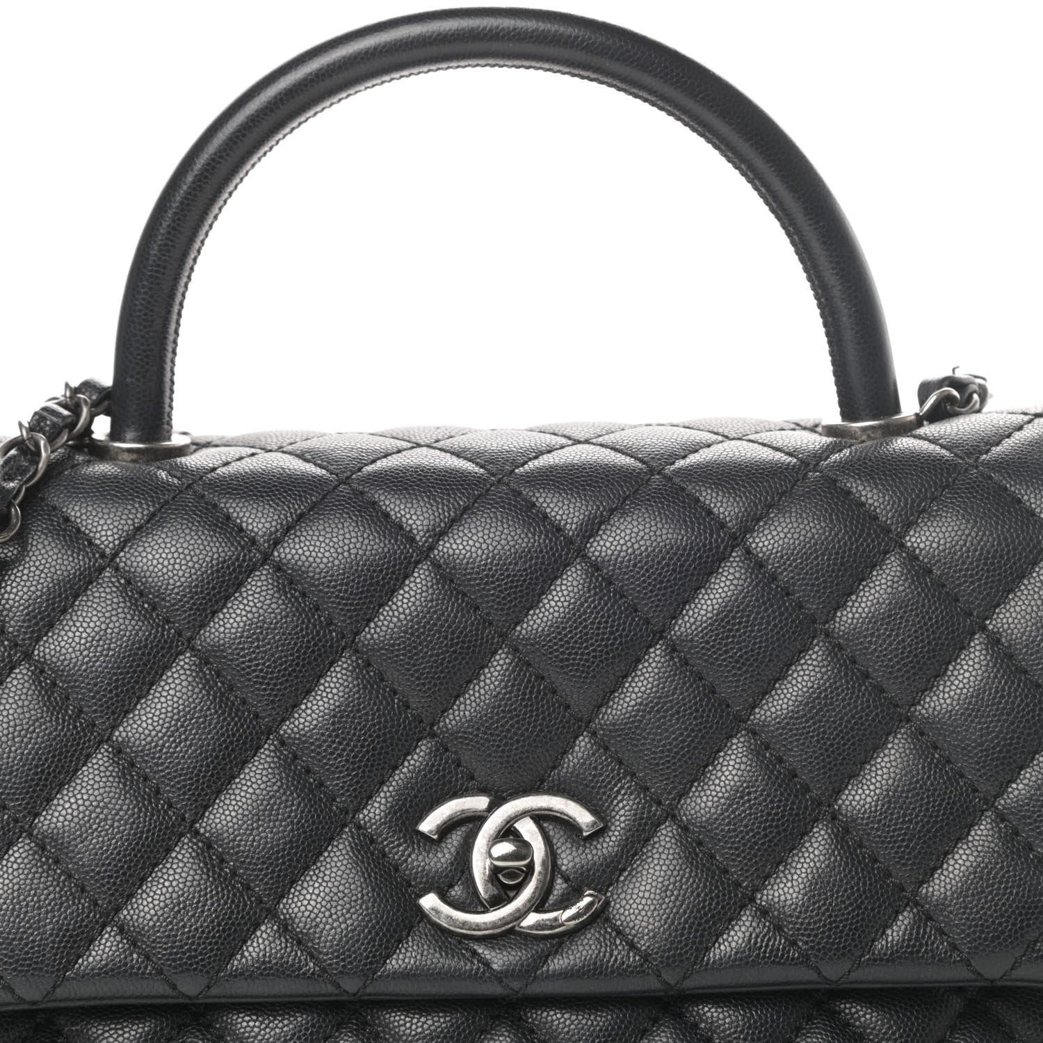 Chanel Caviar Quilted Small Coco Handle Flap Black 8 of 14
