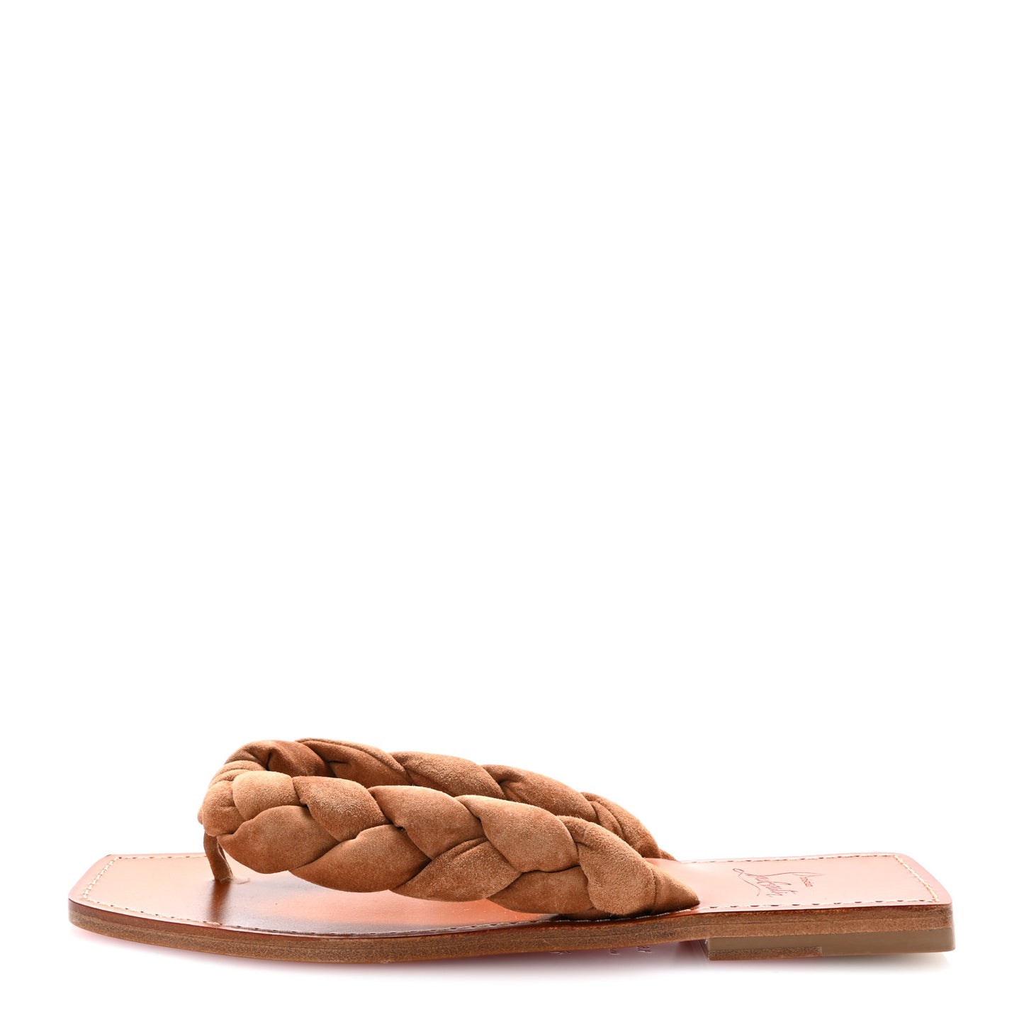 Veau Velours Braided Briotonga Flat Sandals 39.5 Biscotto