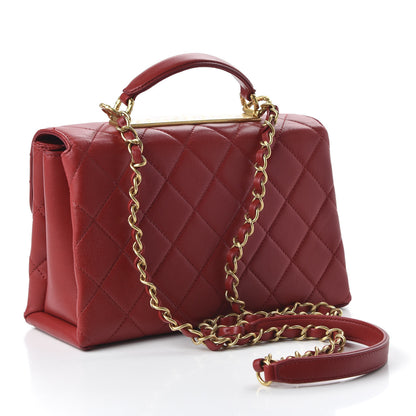 Chanel Lambskin Quilted CC Flap Bag Dark Red 3 of 10