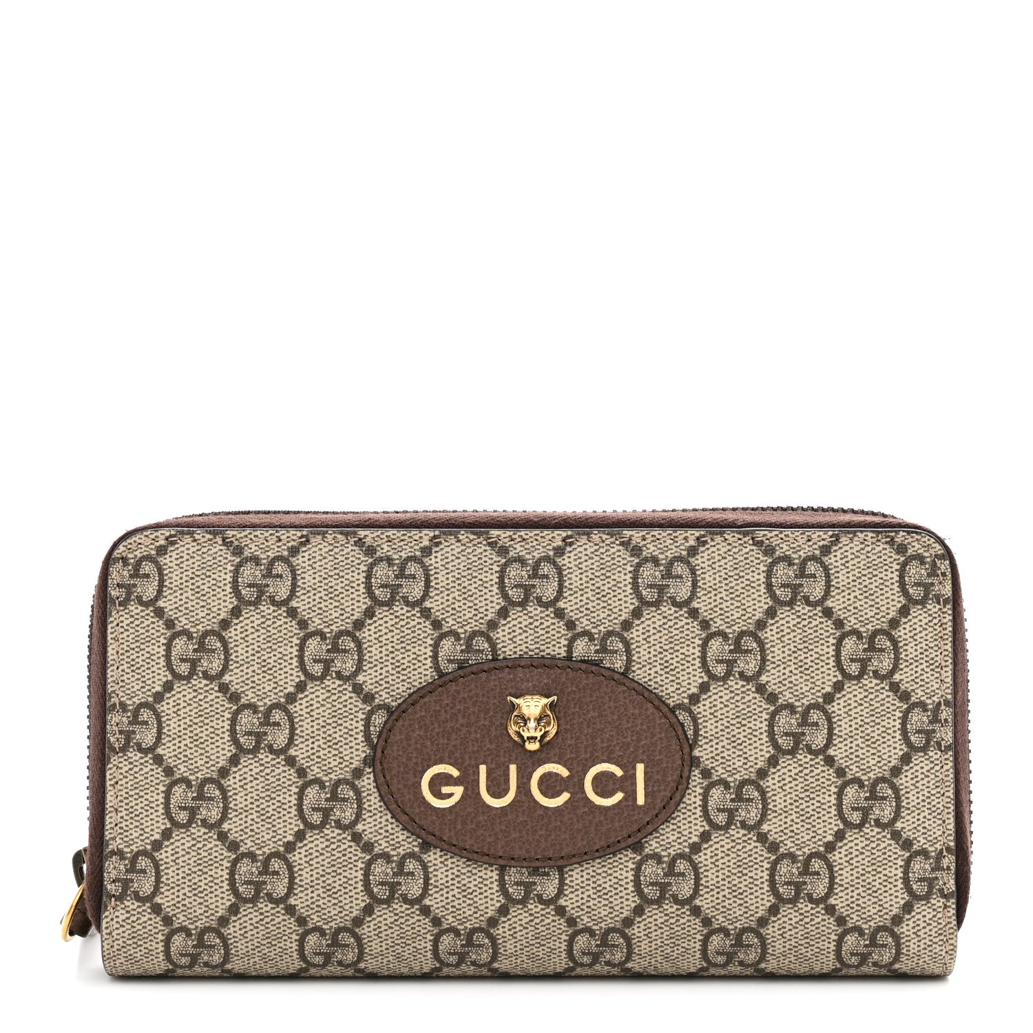 Gucci GG Supreme Monogram Neo Vintage Zip Around Wallet Beige Crop New Acero Acero 1 of 8