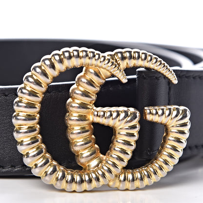 Gucci Moon Calfskin Torchon Double G 25mm Belt 80 32 Black 4 of 8