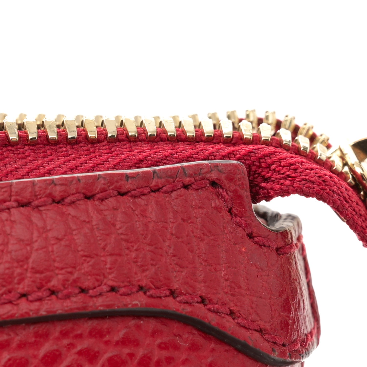 Gucci Dollar Calfskin GG Charm Satchel Red 12 of 13